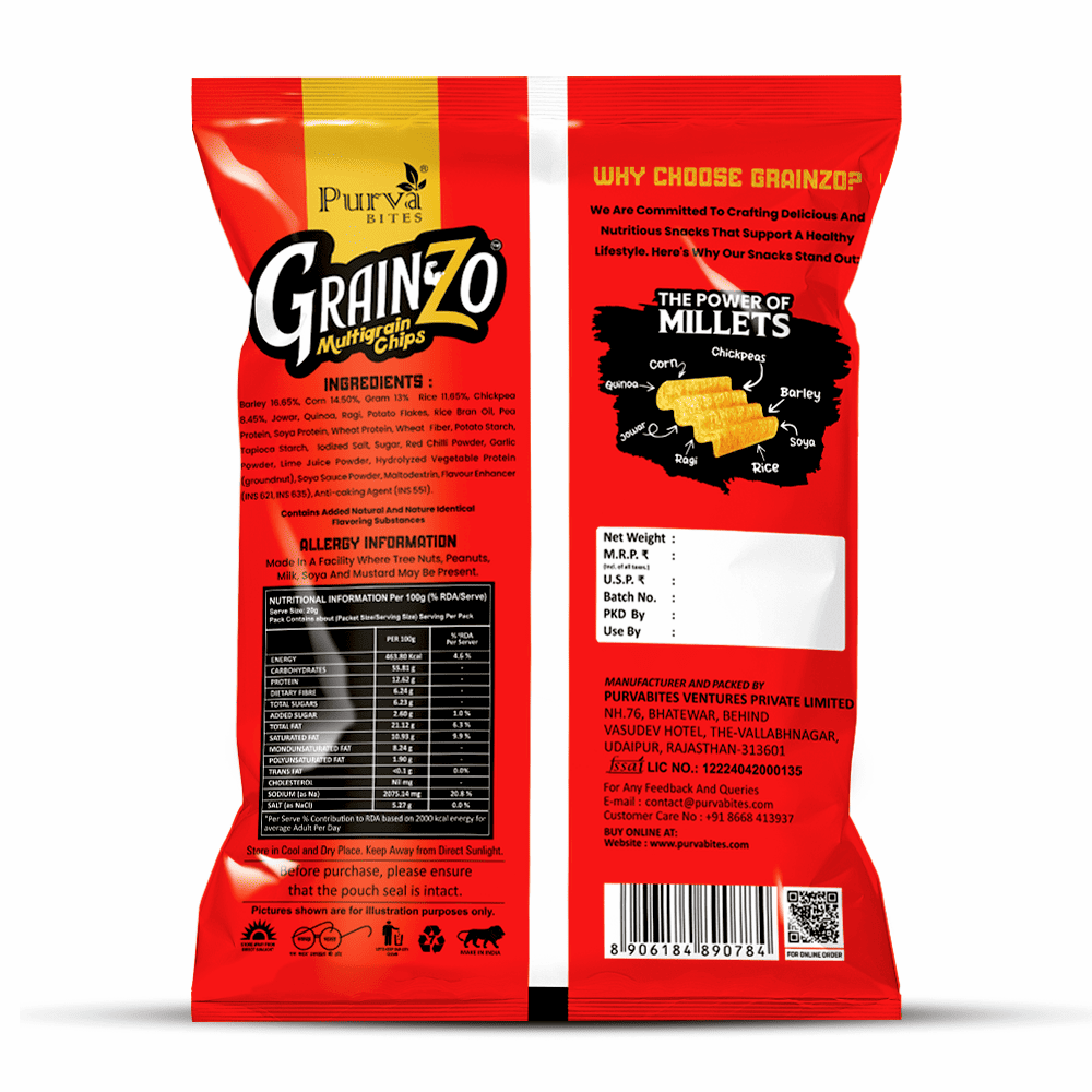 Grainzo  Sriracha Lime Multigrain Chips